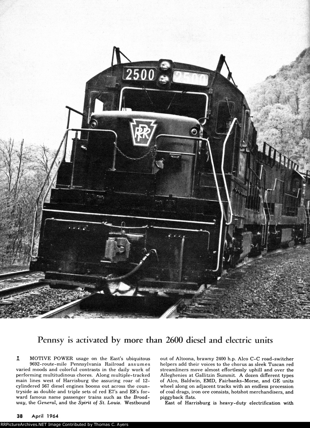 "Largest Locomotive Fleet," Page 38, 1964